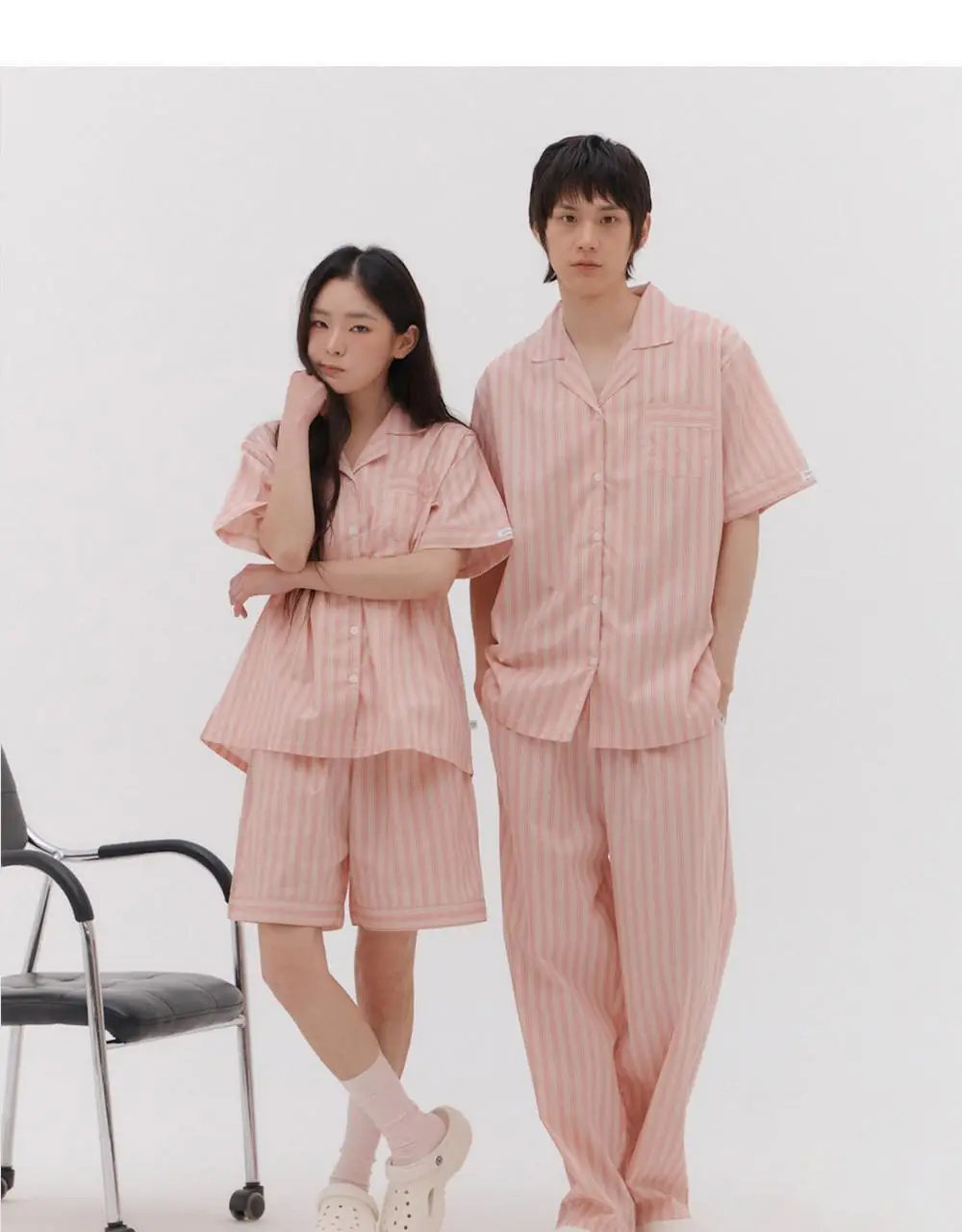 [곽민경 PICK] 오프아워 타이드리듬 글로시피치 반팔 잠옷 세트 (M / L / XL) 상세페이지 7